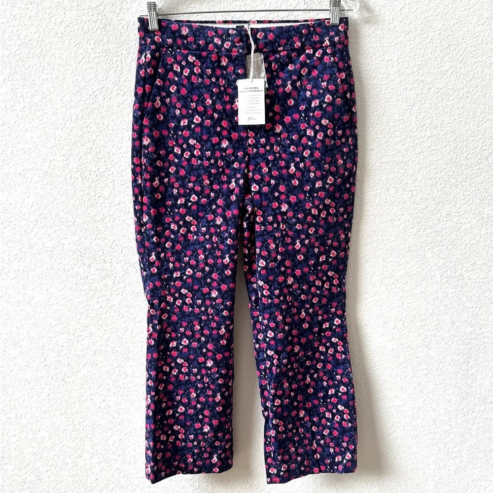 NEW J.Crew Kickout Floral Stretch Corduroy Pants Size 8 - Picture 2 of 8